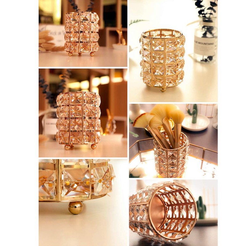 Sipliv Makeup Brush Holders Pen Holder Handcrafted Crystal Eyebrow Pencil