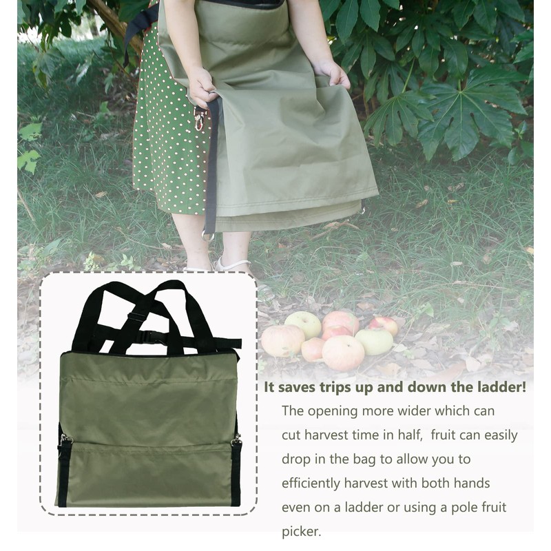 FCOUIID Harvest Apple Picking Bag - Waterproof 600D Fruit Storage
