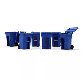 FIRST GEAR 1:34 *BLUE* GARBAGE TRASH REFUSE CAN Set of 6 *NIB*