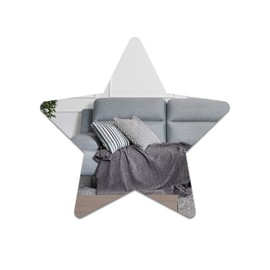 SPEEDYORDERS Star Mirror Modern Star Shaped 20 x 19.1 Inches Silver Mirror Geometric Acrylic Mirror Plastic Mirrors for Wall Decoration Nursery Kids Bedroom Craft Home