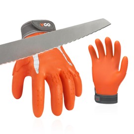 VGO NGG X1 1Pair Seamless Utility Gloves,Cut Resistant Safety Work Gloves,HPPE Anti-cut Liner,EN388 level C,ANSI level A3,Anti-slip Palm Mechanic Gloves(L,Orange,TP1112HY)