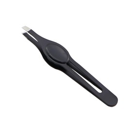 Caishun Black Wide Grip Slant Tweezers/Hand Filing Tip 95mm Stainless Steel Eyebrow Clip Multifunctional Hair Plucking Beauty Tool