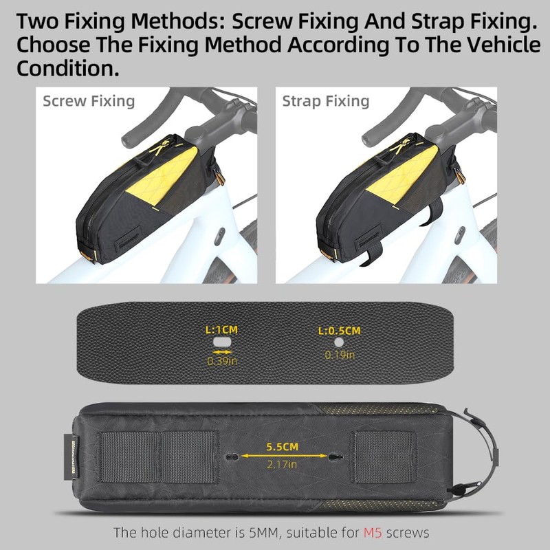 Rhinowalk Bicycle Top Tube Bag Bike Front Frame Bag Waterproof