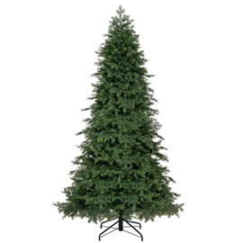 DORTALA 7.5 FT Christmas Tree Green, Hinged Artificial Full Xmas Tree with 1019 PVC & PE Branch Tips, Foldable Metal Stand, Unlit Decor Tree for Home Office Party