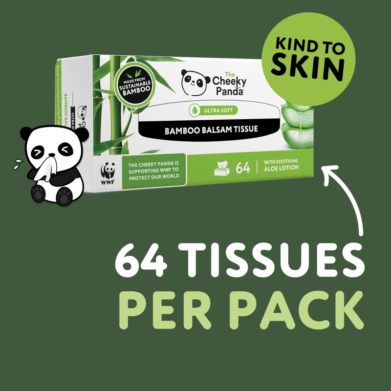 The Cheeky Panda Bamboo Balsam Tissues Box | 64 Facial