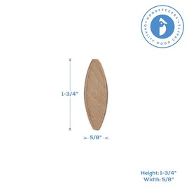 Wooden Joiner Biscuits, Size 0, Pack of 250 Pieces, Premium Birch Wood Joining Biscuits for Strong & Precise Joints