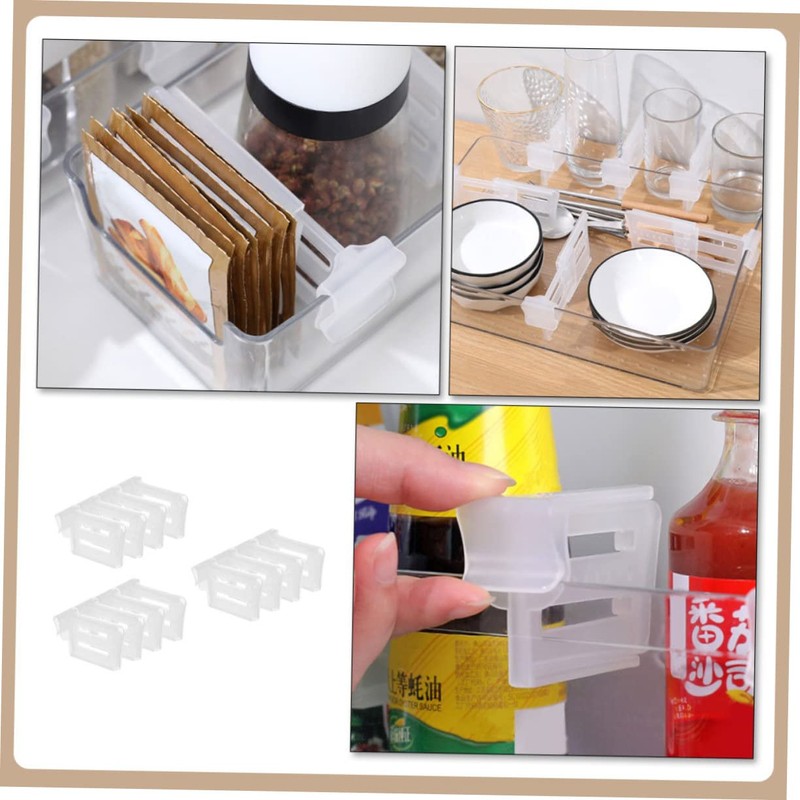 DOITOOL 2sets Fridge Side Door Separator Telescopic Partition Dividers Drawer