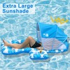 COOLCOOLDEE Inflatable Pool Float with UPF 50+ Sunshade Canopy,Extra Large