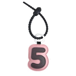 Fuerxy Lucky Numbers 0-9 Bag Charms, PU Keychain Accessories for Backpacks Purse Car Key(Number 5)