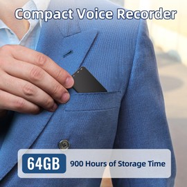 Vandlion 64GB Voice Recorder, 1536Kbps Digital Voice Activated Recorder with 35 Hours Recording, Noise Reduction for Meetings Interviews Lectures Class