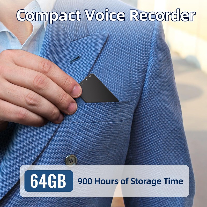 Vandlion 64GB Voice Recorder, 1536Kbps Digital Voice Activated Recorder with