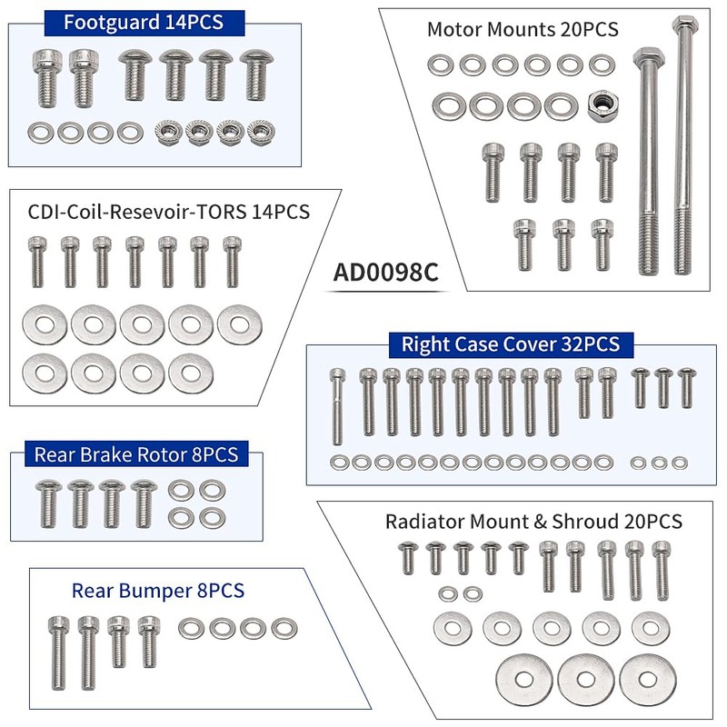 GOLKNHA 673 PCS 304 Stainless Steel Bolt & Screw Kit