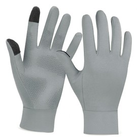 Unigear Running Gloves, Touch Screen Anti-Slip Lightweight Gloves Liners for Cycling Biking Sporting Driving for Men Women (Grey,Large)