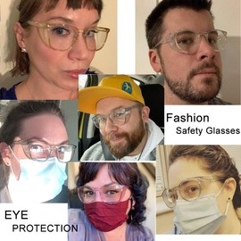 Dollger Safety Glasses Goggles women men saftey Anti Fog Clear Eye Protective Goggles Protection Safety Glasses Transparent Blue