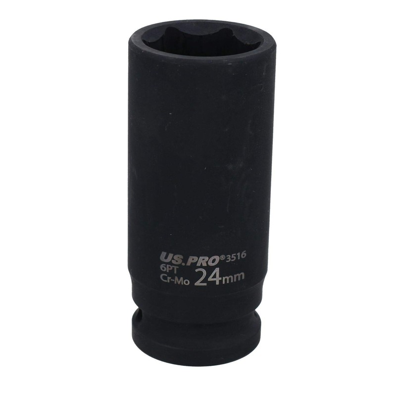 24mm 1/2" Drive Deep Metric Impact Impacted Socket 6 Sided