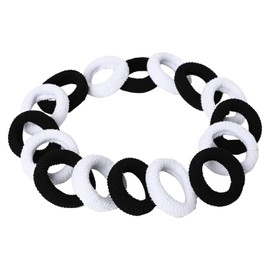 Accessorize Kingdom Hair Ties, Cotton Textured Ponytail Holders, Soft Seamless Elastic Bands for Thick and Thin Hair (Bold-Rubber-Band, 20 count (Pack of 1))