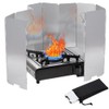 Camp Stove Windshield, Foldable 10 Plates Outdoor Camping Cooker Wind