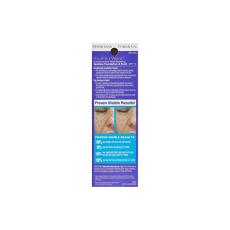 Physicians Formula Youthful Wear Cosmeceutical Youth-Boosting Spotless Foundation SPF 15,