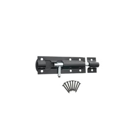 Garden Gate Shed Door Straight/Necked Tower Barrel Bolt Catch Black 4" 6" 8" (Straight Tower Bolt, 102mm 4" Inch Bolt)