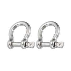 PATIKIL Screw Pin Shackle 8mm 5/16" 880lb, 2Pcs 304 Stainless Steel Forged Bow Shackle Marine Grade for Chains Wire Rope Outdoor, Silver