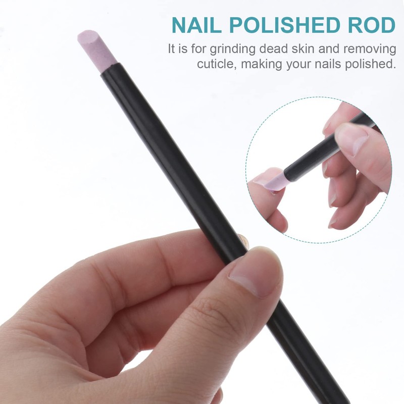 Lurrose 2 pieces cuticle file stone nail buffer and polisher