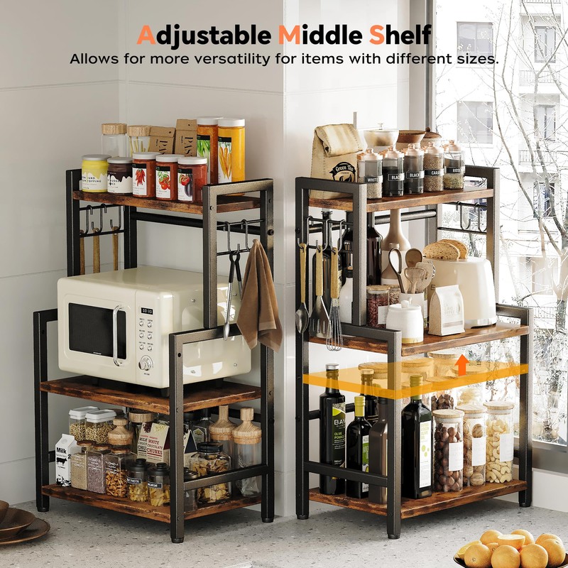 Kitchen Countertop Organizer,3 Tier Large Spice Rack Organizer with Adjustable