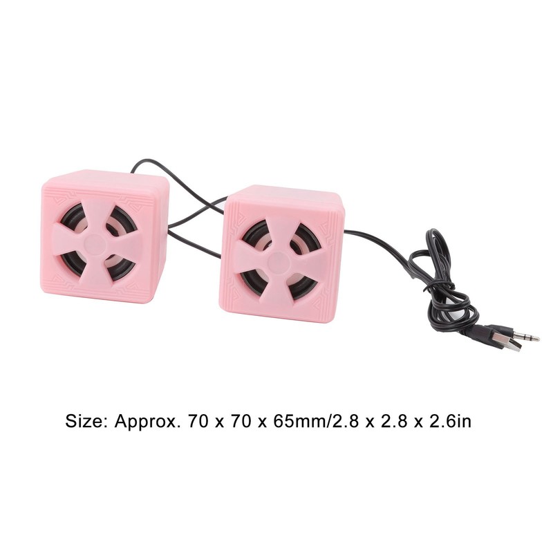 1 Pair 3.5mm Desktop Speaker Stereo Surround Sound Volume Adjustment