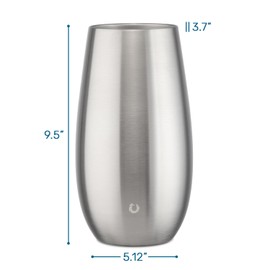 SNOWFOX Premium Vacuum Insulated, Triple Walled, Stainless Steel Wine Chiller w/Optimal fit to keep wine cold longer. Fits most Wine and Champagne Bottles. Non-Slip Silicon Base, Steel