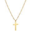 CaptainSteeL Cross Necklace for Men-Figaro Chain Stainless Steel/18k Gold Plated