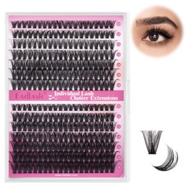 Lash Clusters Fluffy 50D+60D 10-18mm Mixed Tray Thick Eyelash Clusters D Curl Individual Lashes 280pcs Eyelash Extension Clusters Wispy Soft DIY Lash Extensions (50D+60D-0.07-D,10-18mm)