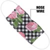 Pink Roses Flowers And Checks 1-Ply Reusable Face Mask Covering