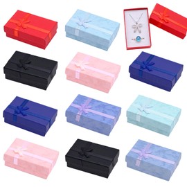 Fahibin Pack of 24 Jewellery Gift Boxes, Small Gift Boxes, Small Gift Box with Lid, Rectangular Cardboard Packaging Box Set for Rings, Earrings and Necklaces