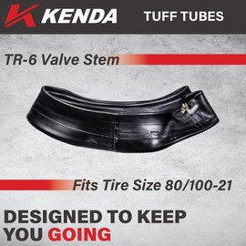 Kenda 80/100-21 TR-6 Inner Motorcycle Tube – Heavy-Duty Rubber, TR-6 Valve Stem with Keychain