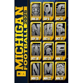 Michigan Wolverines 2025 Schedule Poster 11 x 17 inches Wolverines Football