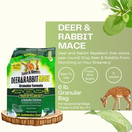 Nature's MACE Deer Repellent Granular, 6 Pounds, Repel Deer from Your Garden, Yard, Flowers, Protect Plants Fast, Deer Repellent for Plants, Create a Deer Free Barrier, Deer and Rabbit Repellent