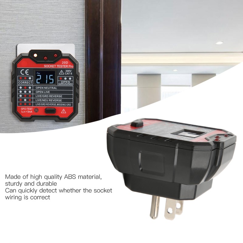 20D Leakage Socket Tester Socket Detector Electric Circuit Live Wire