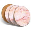 4 Set - Pink Marble Stone Agate Effect Coasters -