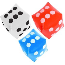 Inflatable Dice Toys Giant Dice, 3Pcs Jumbo Dice Blue Red White Huge Dice Balloons Inflatable Toys Party Dice Blow Up Dice 11.8X11.8In for Beach Pool Lawn Party Games Favors
