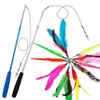 JIARON Cat Toys Feather Toy, 2PCS Retractable Wand and 10PCS