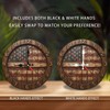 American Flag Rustic Wood Wall Clock Distressed Design Home Decor