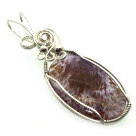 Super 7 Gemstone Sterling Silver Wire Wrapped Pendant