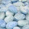 Echter Aquamarin Tropfenanhänger mit gewachstem Baumwollband - Gebohrter Trommelstein -