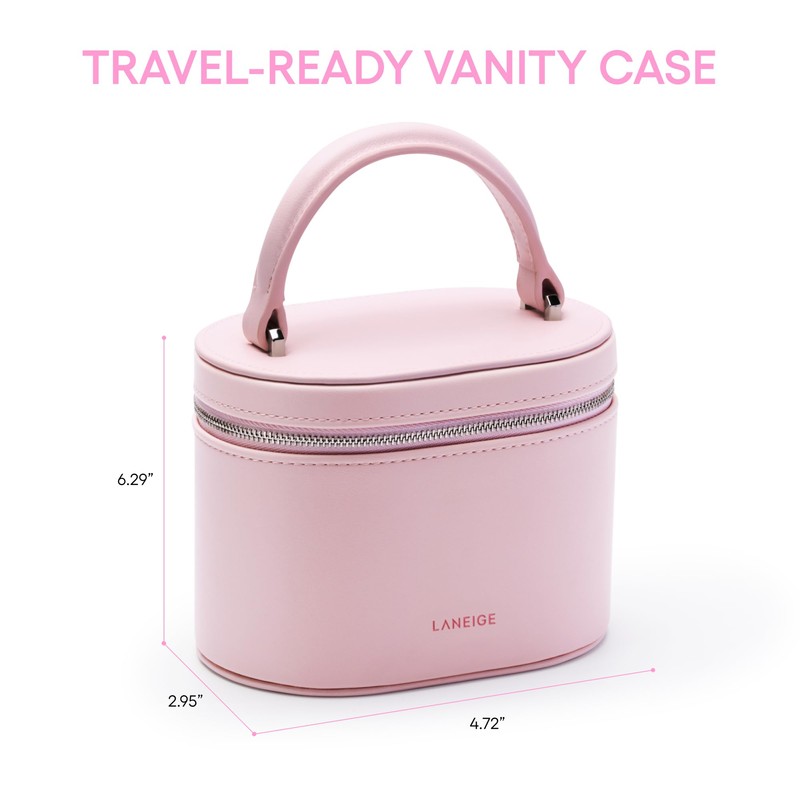 LANEIGE Vanity Case: Pink Cosmetic Bag for Travel-Friendly Makeup Storage