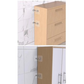 2pcs Anti-Tilt Hook Furniture Protection Set, Anchor for Wall, Windows, Cupboards, Shelves