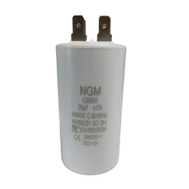 20UF CBB60 Motor Run Capacitor 450VAC Volts Round Cylinder 4 Pins, Metallized Polypropylene Film Capacitor for Motor Run, Air Conditioners, Washing Machines, Operating Voltage Range 250V ~ 450V