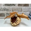 MAISONICA Dolphin Family Ornament Sculpture - Hand Carved Wooden Art