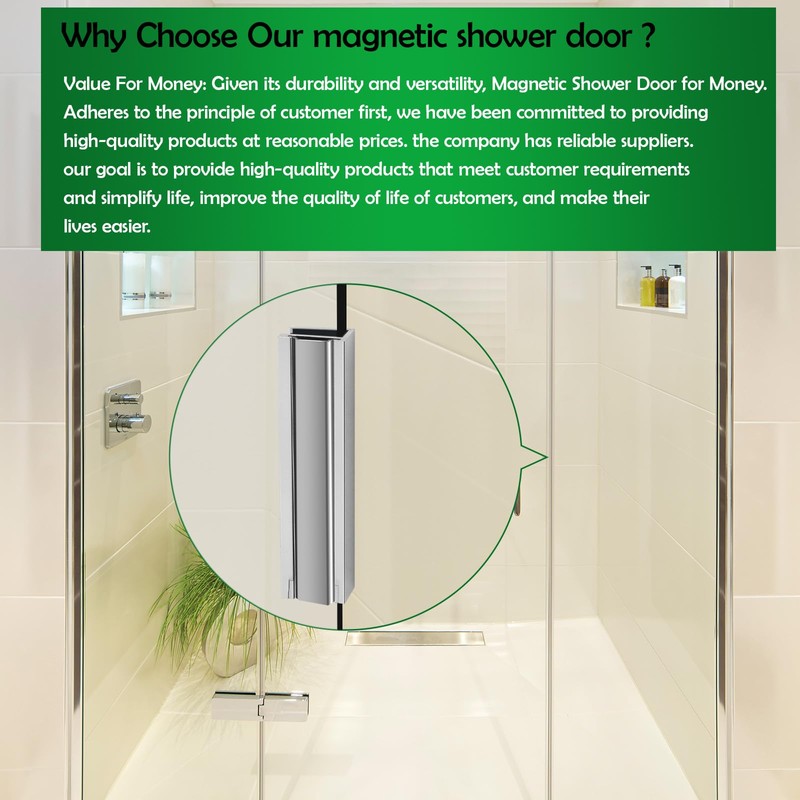 Glass Shower Door Magnet Latch Replacement Kits with Shower Door