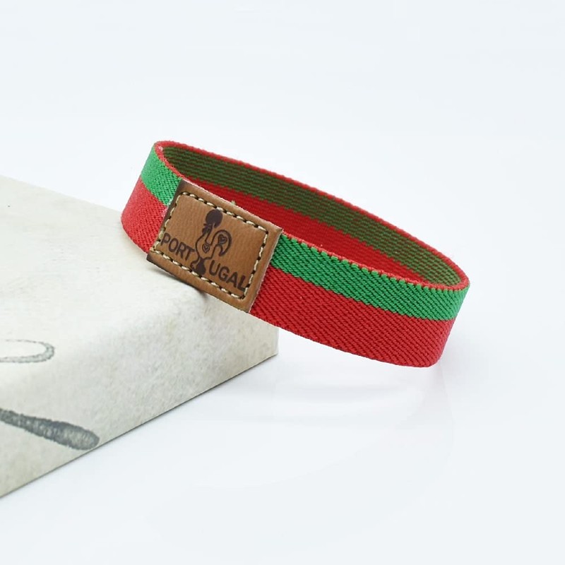 BDM Portugal and Barcelos Rooster flag bracelet, elastic for men