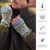 Pachamama Men Wool Hand Wrist Warmers Fleece Lined Handknitted Fairisle