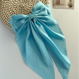 Satin Big Ribbon Barrette Sax Ribbon Clip Lolita Yume Cute Gothic Lolita Hair Clip Hairpin Hair Accessory